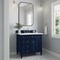 James Martin Vanities Brittany 36in Single Vanity, Victory Blue w/ 3 CM White Zeus Quartz Top 650-V36-VBL-3WZ - alternate 2